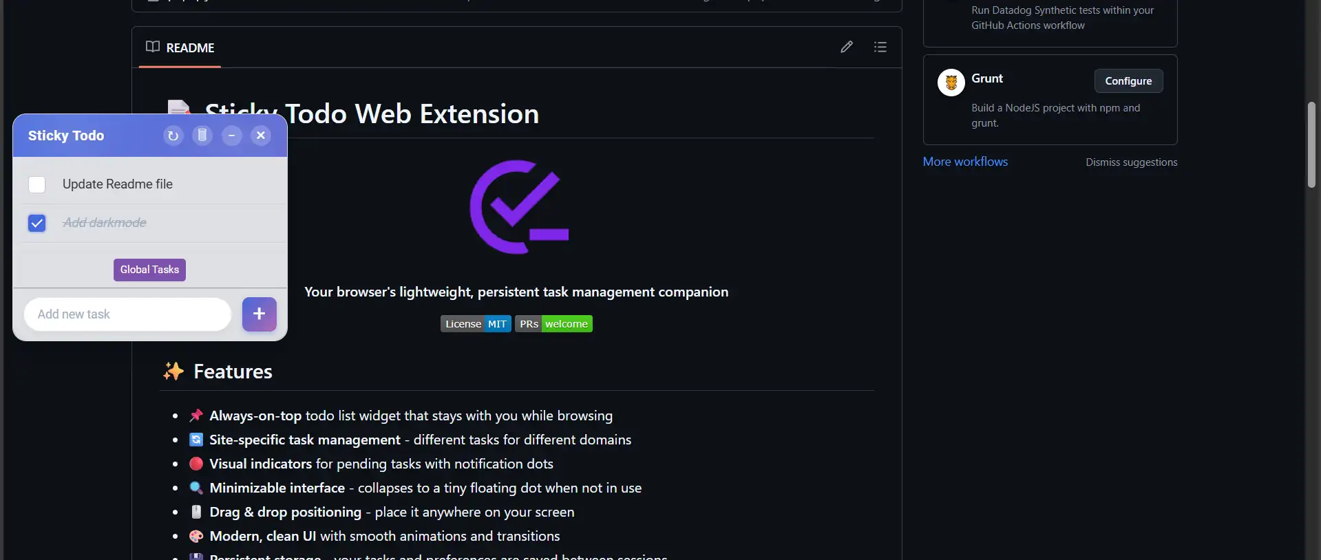 Sticky Todo Web Extension